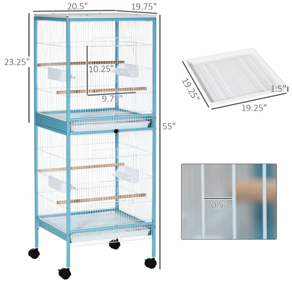 Latitude Run® Large Indoor Bird Aviary Cage With Multi-Door Design For ...